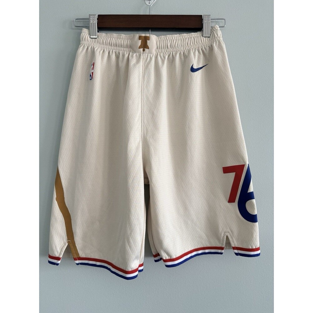 Philadelphia 76ERS City Edition Swingman Basketball Shorts Cream Youth Large